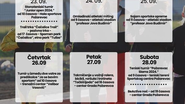 Evropska nedelja sporta po treći put u Požarevcu