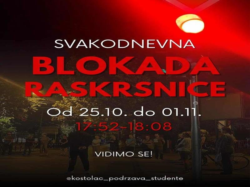 Građani Kostolca najavili svakodnevne blokade raskrsnice