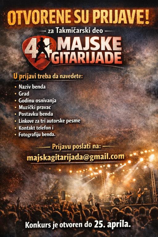 Konkurs za bendove: Prijavite se za 44. Majsku gitarijadu