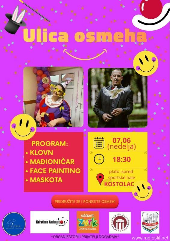 "Ulica osmeha" u Kostolcu: Zabava za decu 7. juna